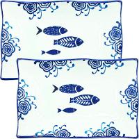 Kit 10 Petisqueiras Bowl Pequena Travessa Oceano Peixe 200ml - 1