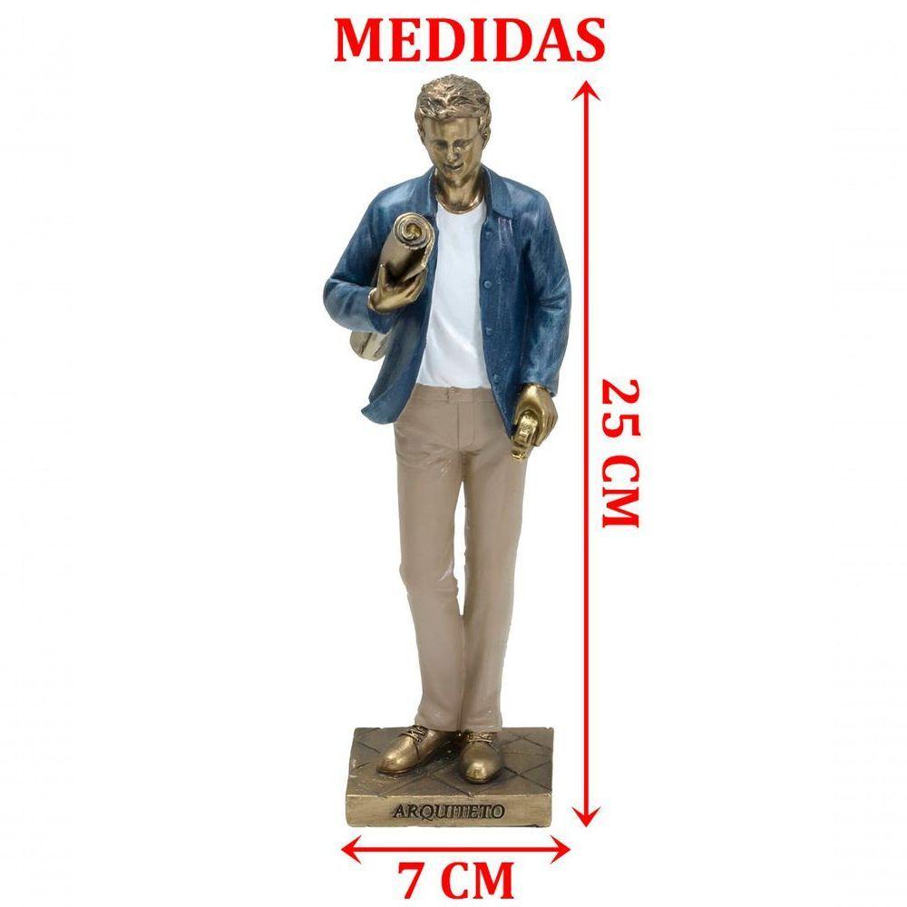 Estatueta Profissão Arquiteto Escultura Resina Enfeite 25cm - 2