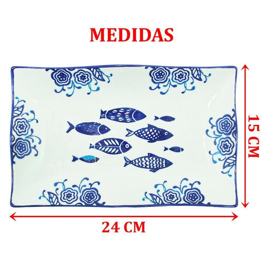 Kit 10 Petisqueiras Bowl Média Travessa Oceano Peixe 350ml - 2