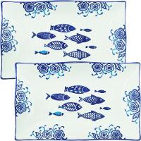 Kit 10 Petisqueiras Bowl Média Travessa Oceano Peixe 350ml - 1