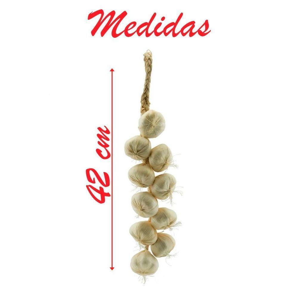 Kit 6 Tranças De Alho Artesanal Decoração Artificial 42cm - 2