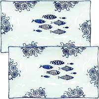 Kit 10 Petisqueiras Bowl Grande Travessa Oceano Peixe 550ml - 1