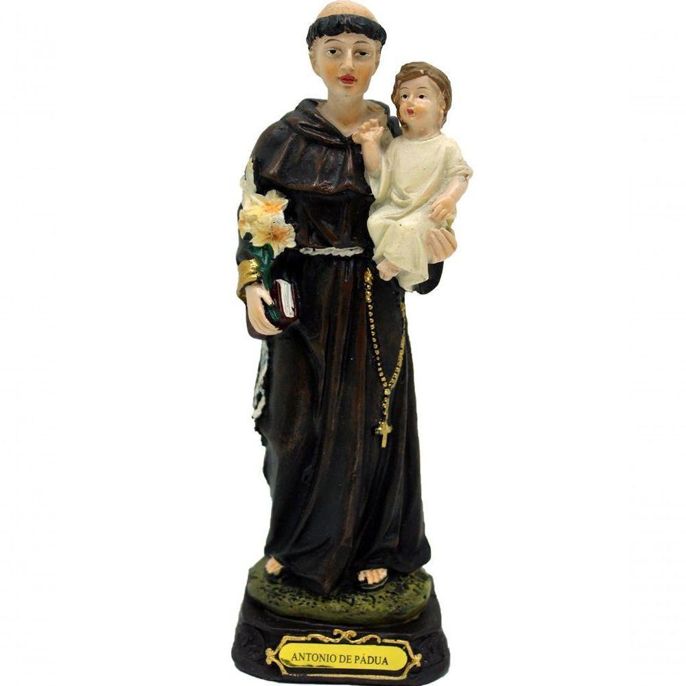 Estatueta Imagem Santo Antônio De Pádua Resina Enfeite 16cm - 1