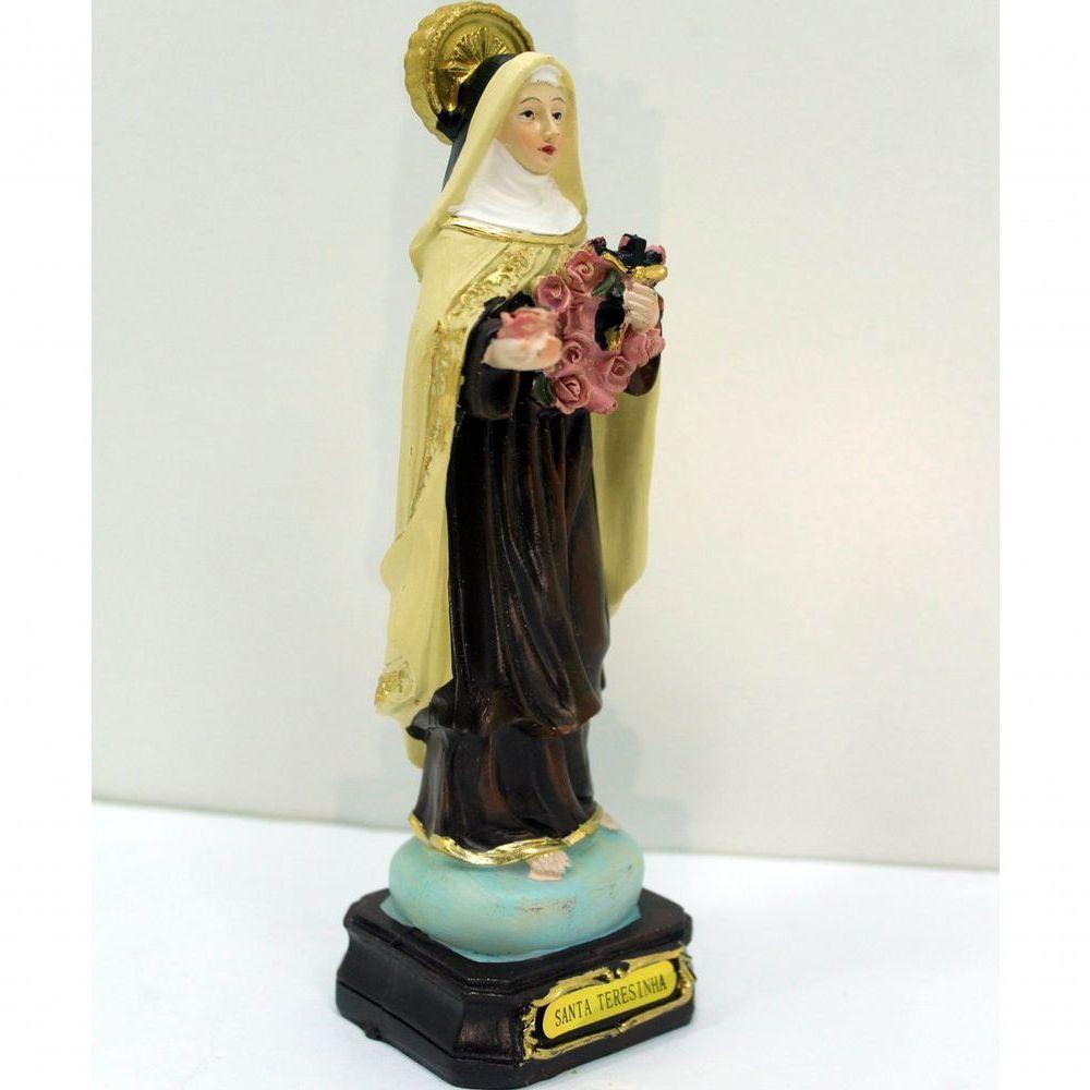 Estatueta Imagem De Santa Teresinha Em Resina Enfeite 16cm - 4