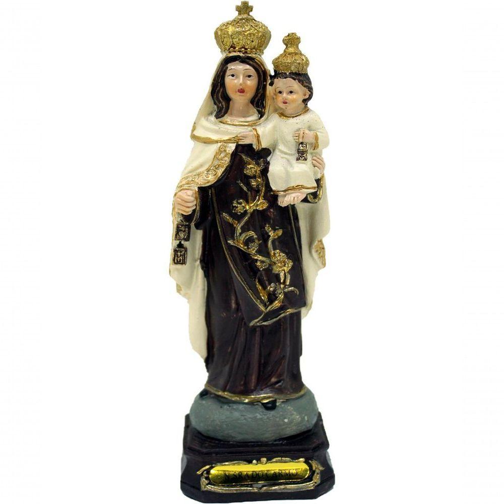 Estatueta Imagem Nossa Senhora Do Carmo Resina Enfeite 16cm - 1