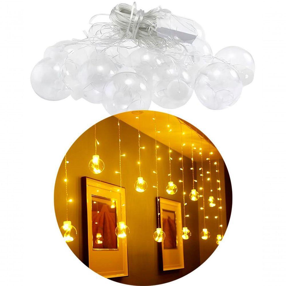 Pisca Decorativo Cordão Varal 12 Lâmpadas Com Led Amarelo 3m - 1