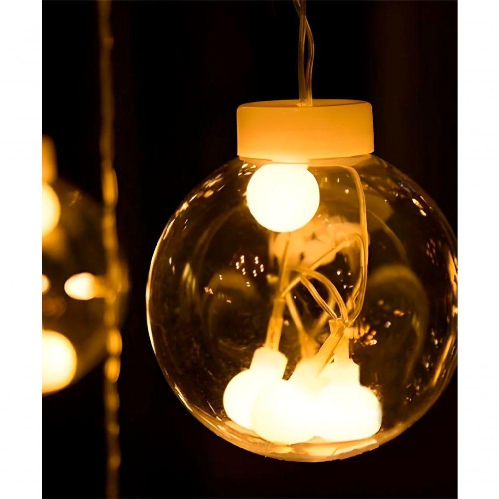 Pisca Decorativo Cordão Varal 12 Lâmpadas Com Led Amarelo 3m - 3