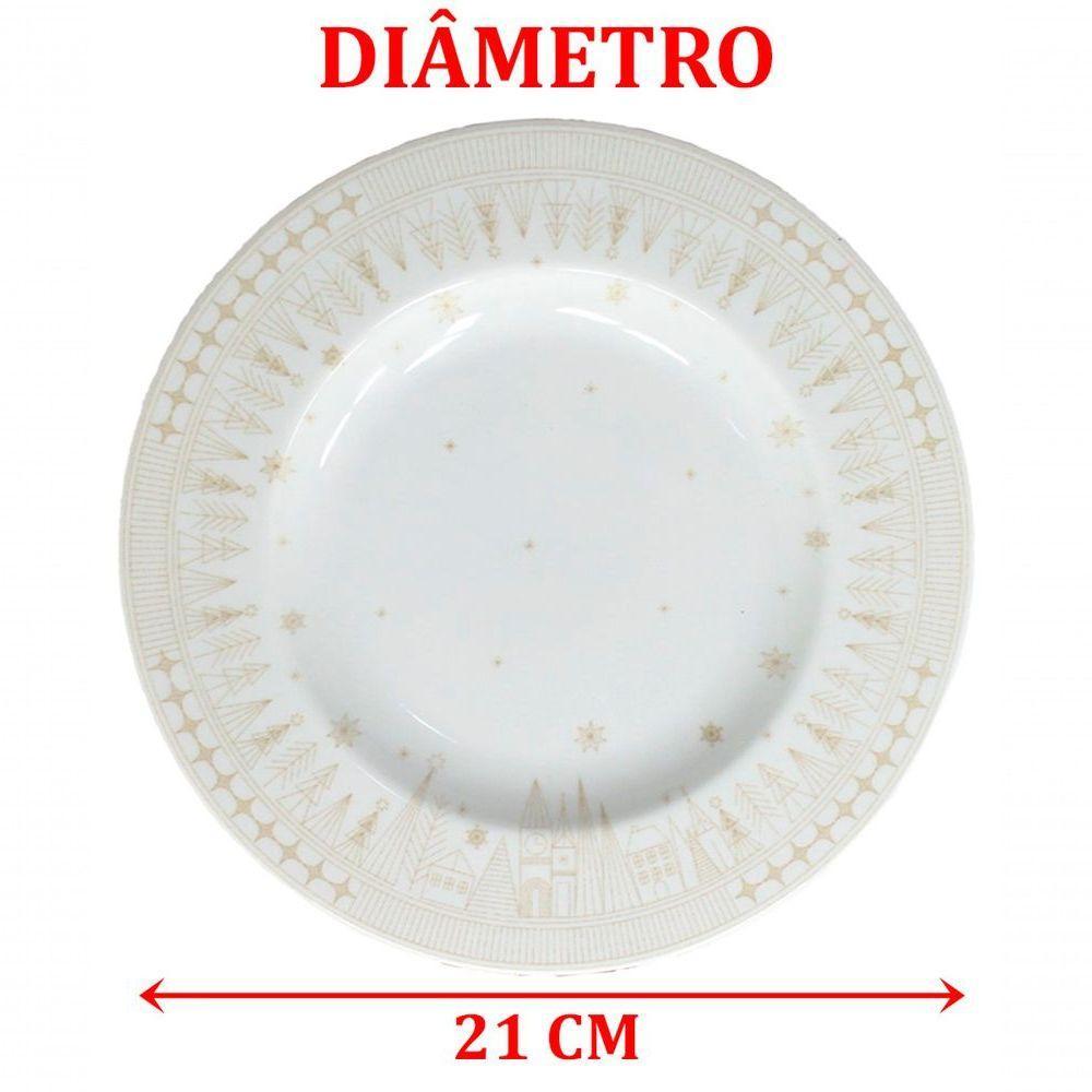 Jogo Prato Sobremesa Lanche 8pçs 8 Pessoas Capodanno 21cm - 2