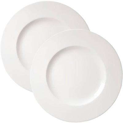 Jogo Pratos Sobremesa Lanche 10pçs 10 Pessoas Aba Larga 21cm