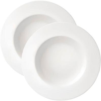 Kit Jogo Prato Fundo Sopa 2pçs 2 Pessoas Aba Larga De 23cm