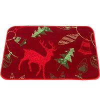 Tapete Capacho Porta Decoração Rena Vermelho Enfeite 39x59cm - 5