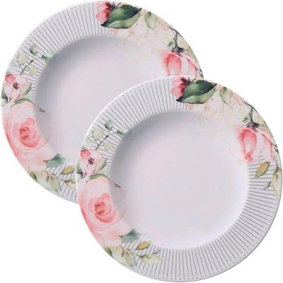 Kit Jogo Prato Fundo Sopa 12 Pçs 12 Pessoas Chá Ornatta 23cm