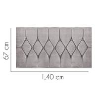 Painel Estofada Istambul Botão Capitonê 140cm Casal Para Cama Box Quarto Suede Cinza Claro - Gat Magazine - 2