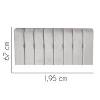 Painel Estofada Kiara 195cm King Size Box Quarto Suede Cinza Claro - Gat Magazine - 2