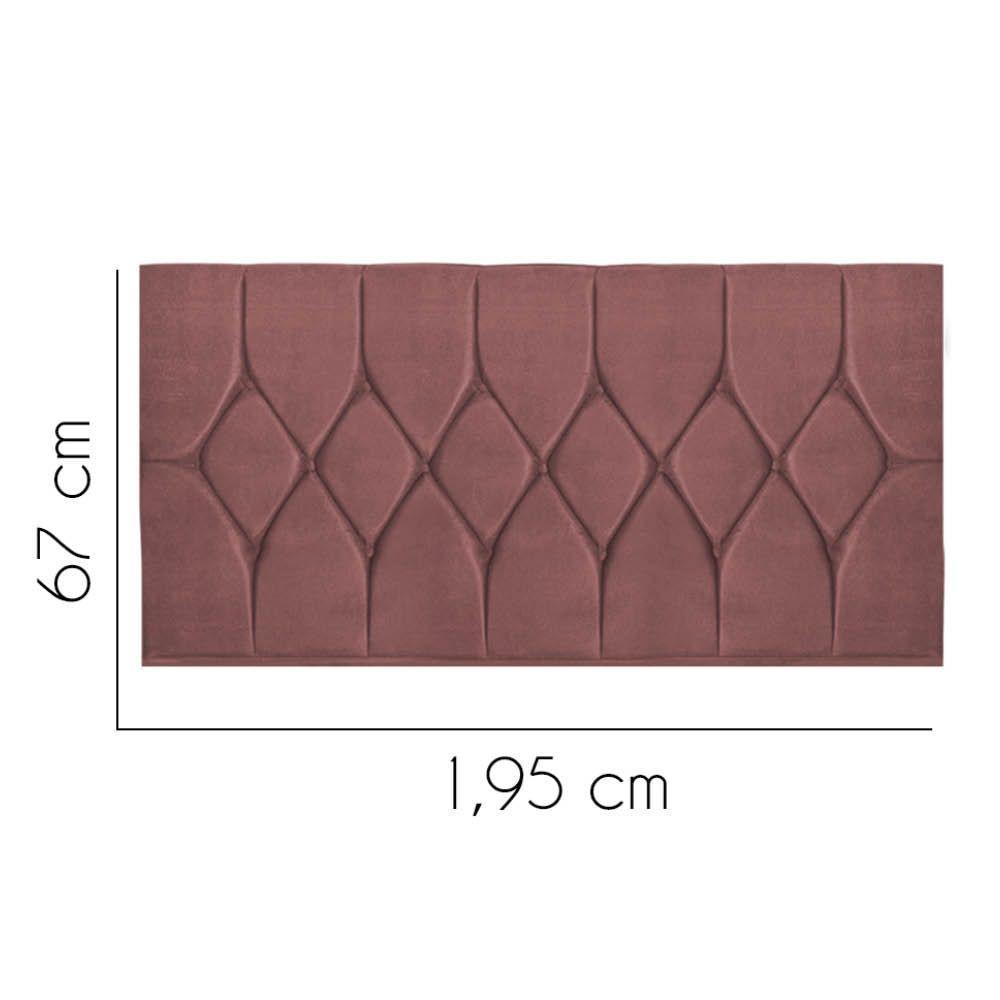 Painel Estofada Istambul Botão Capitonê 195cm King Size Para Cama Box Quarto Suede Rose Gold - Gat Magazine - 2