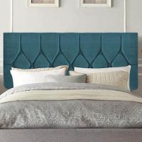 Painel Estofada Istambul Botão Capitonê 195cm King Size Para Cama Box Quarto Suede Azul Turquesa - Gat Magazine - 1