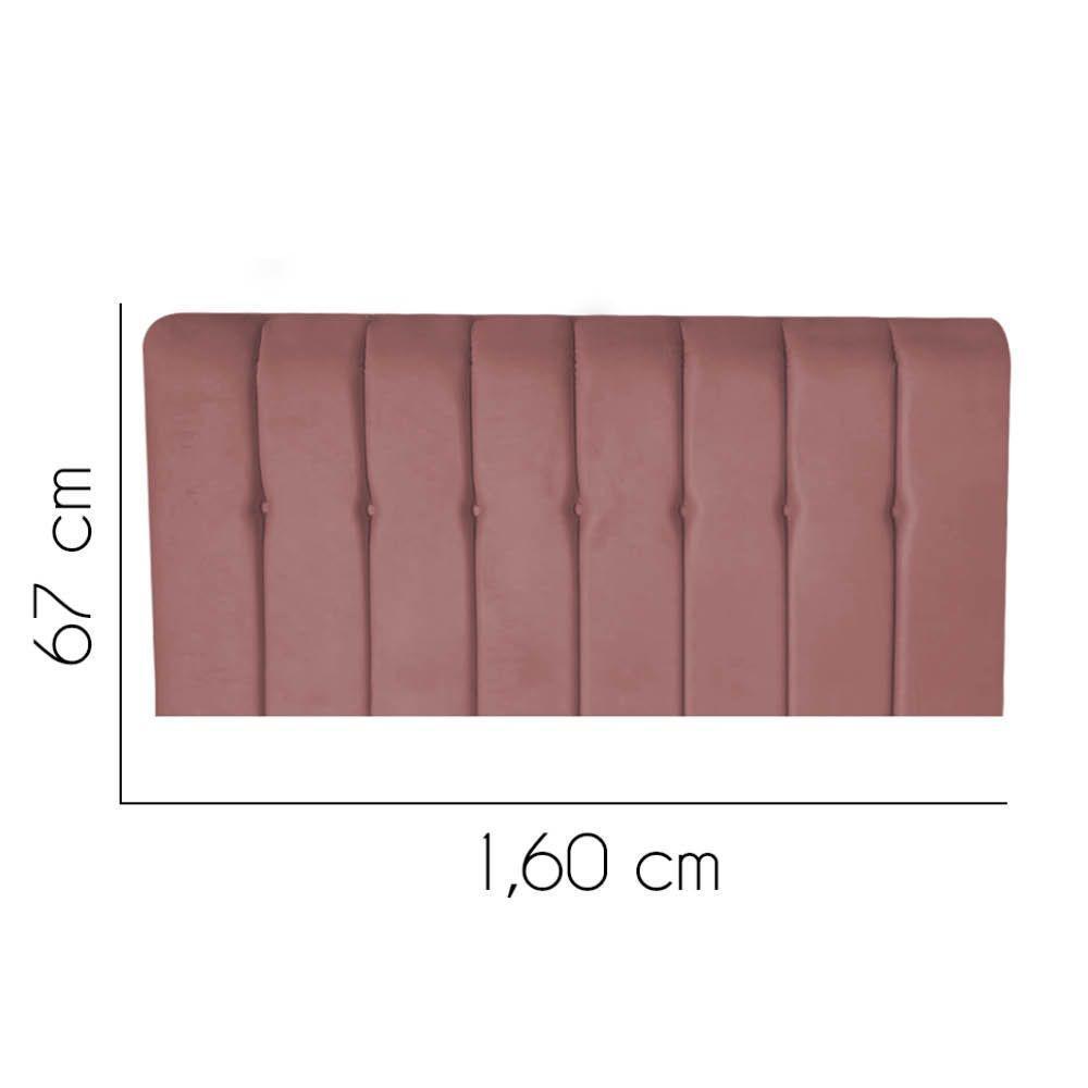 Painel Estofada Kiara 160cm Queen Size Box Quarto Suede Rose Gold - Gat Magazine - 2
