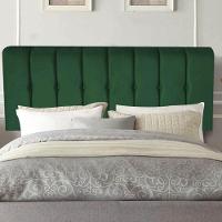 Painel Estofada Kiara 195cm King Size Box Quarto Suede Verde - Gat Magazine - 1