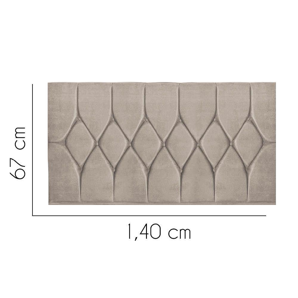 Painel Estofada Istambul Botão Capitonê 140cm Casal Para Cama Box Quarto Corino Bege - Gat Magazine - 2