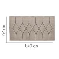 Painel Estofada Istambul Botão Capitonê 140cm Casal Para Cama Box Quarto Corino Bege - Gat Magazine - 2