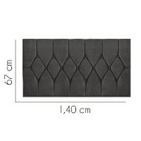 Painel Estofada Istambul Botão Capitonê 140cm Casal Para Cama Box Quarto Suede Cinza Escuro Grafite - Gat Magazine - 2