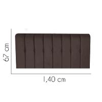 Painel Estofada Kiara 140cm Casal Box Quarto Corino Marrom - Gat Magazine - 2