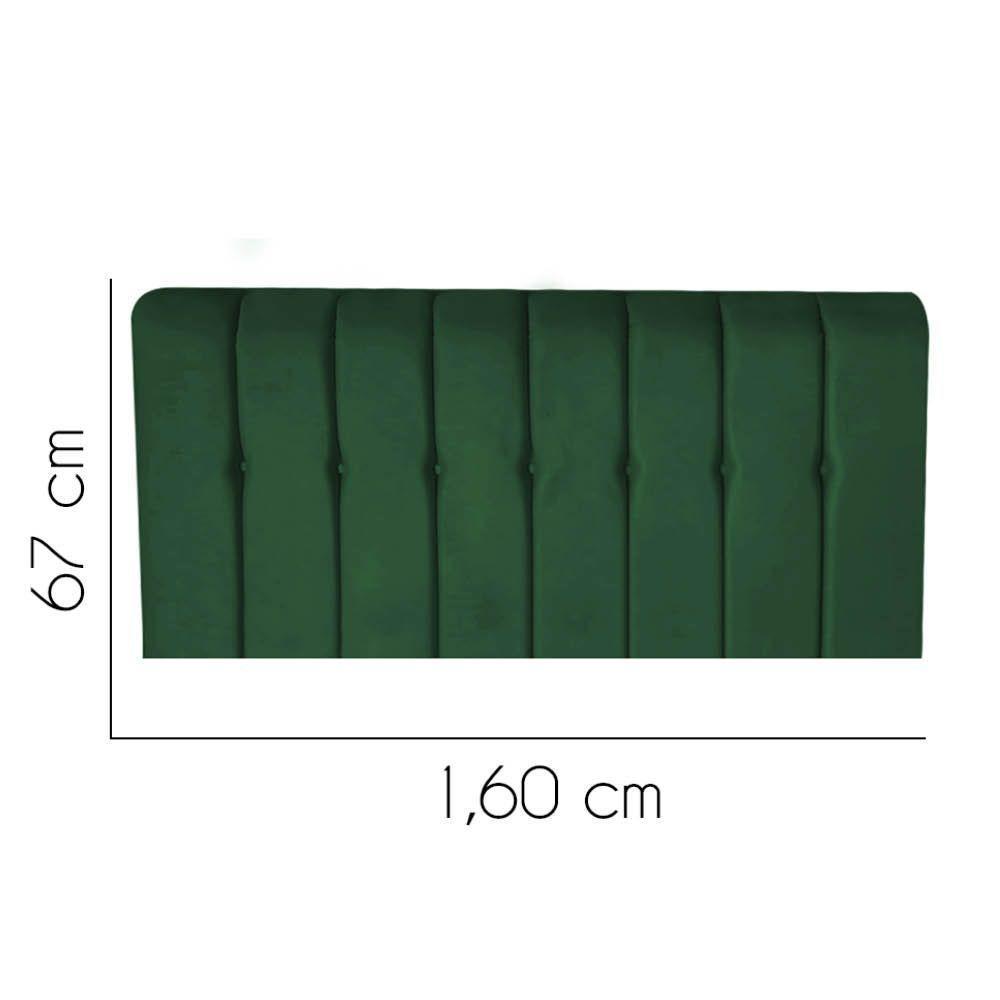 Painel Estofada Kiara 160cm Queen Size Box Quarto Suede Verde - Gat Magazine - 2