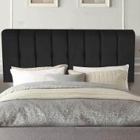 Painel Estofada Kiara 195cm King Size Box Quarto Suede Preto - Gat Magazine - 1