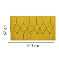 Painel Estofada Istambul Botão Capitonê 100cm Solteiro Para Cama Box Quarto Corino Amarelo - Gat Magazine - 2