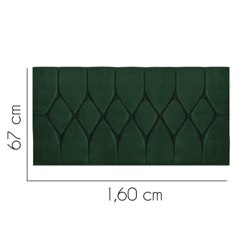 Painel Estofada Istambul Botão Capitonê 160cm Queen Size Para Cama Box Quarto Suede Verde - Gat Magazine - 2