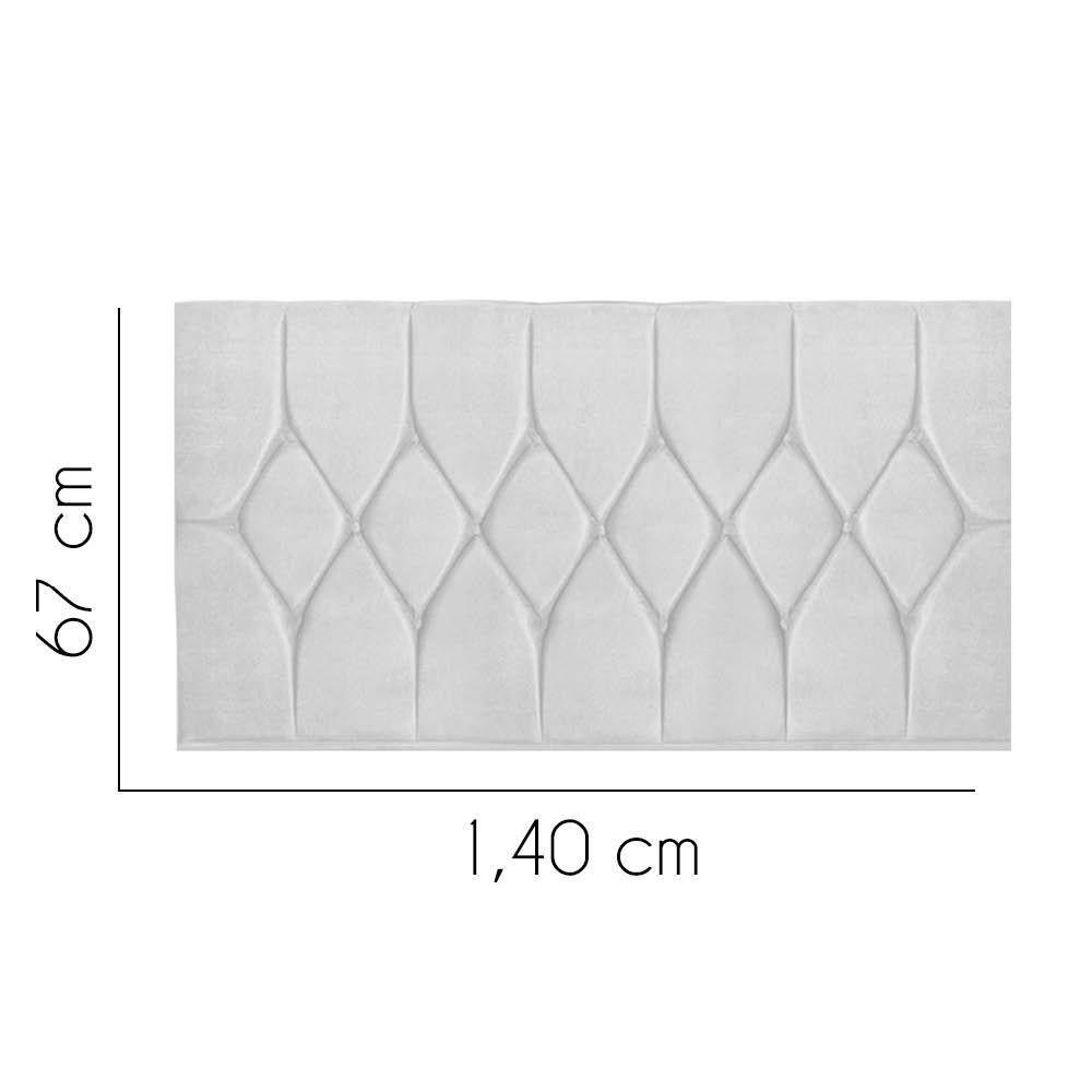 Painel Estofada Istambul Botão Capitonê 140cm Casal Para Cama Box Quarto Suede Branco - Gat Magazine - 2