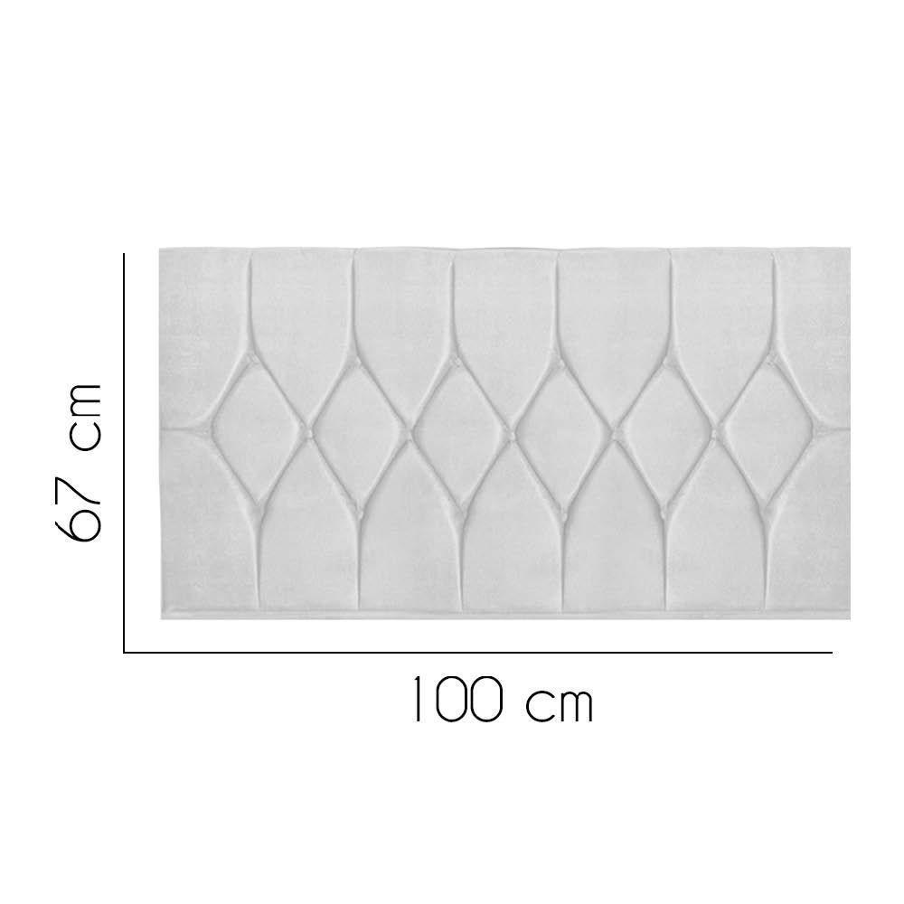 Painel Estofada Istambul Botão Capitonê 100cm Solteiro Para Cama Box Quarto Suede Branco - Gat Magazine - 2