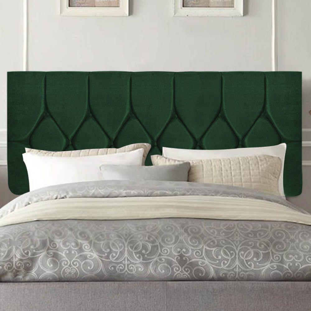 Painel Estofada Istambul Botão Capitonê 100cm Solteiro Para Cama Box Quarto Suede Verde - Gat Magazine - 1