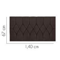 Painel Estofada Istambul Botão Capitonê 140cm Casal Para Cama Box Quarto Suede Marrom - Gat Magazine - 2