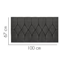 Painel Estofada Istambul Botão Capitonê 100cm Solteiro Para Cama Box Quarto Suede Cinza Escuro Grafite - Gat Magazine - 2
