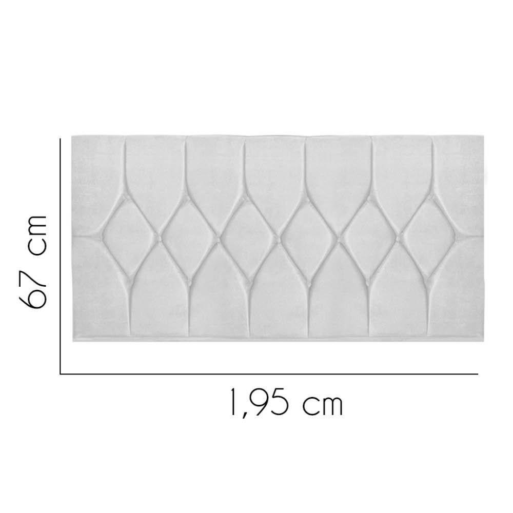 Painel Estofada Istambul Botão Capitonê 195cm King Size Para Cama Box Quarto Suede Branco - Gat Magazine - 2