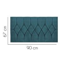 Painel Estofada Istambul Botão Capitonê 90cm Solteiro Para Cama Box Quarto Suede Azul Turquesa - Gat Magazine - 2