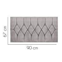 Painel Estofada Istambul Botão Capitonê 90cm Solteiro Para Cama Box Quarto Suede Cinza Claro - Gat Magazine - 2