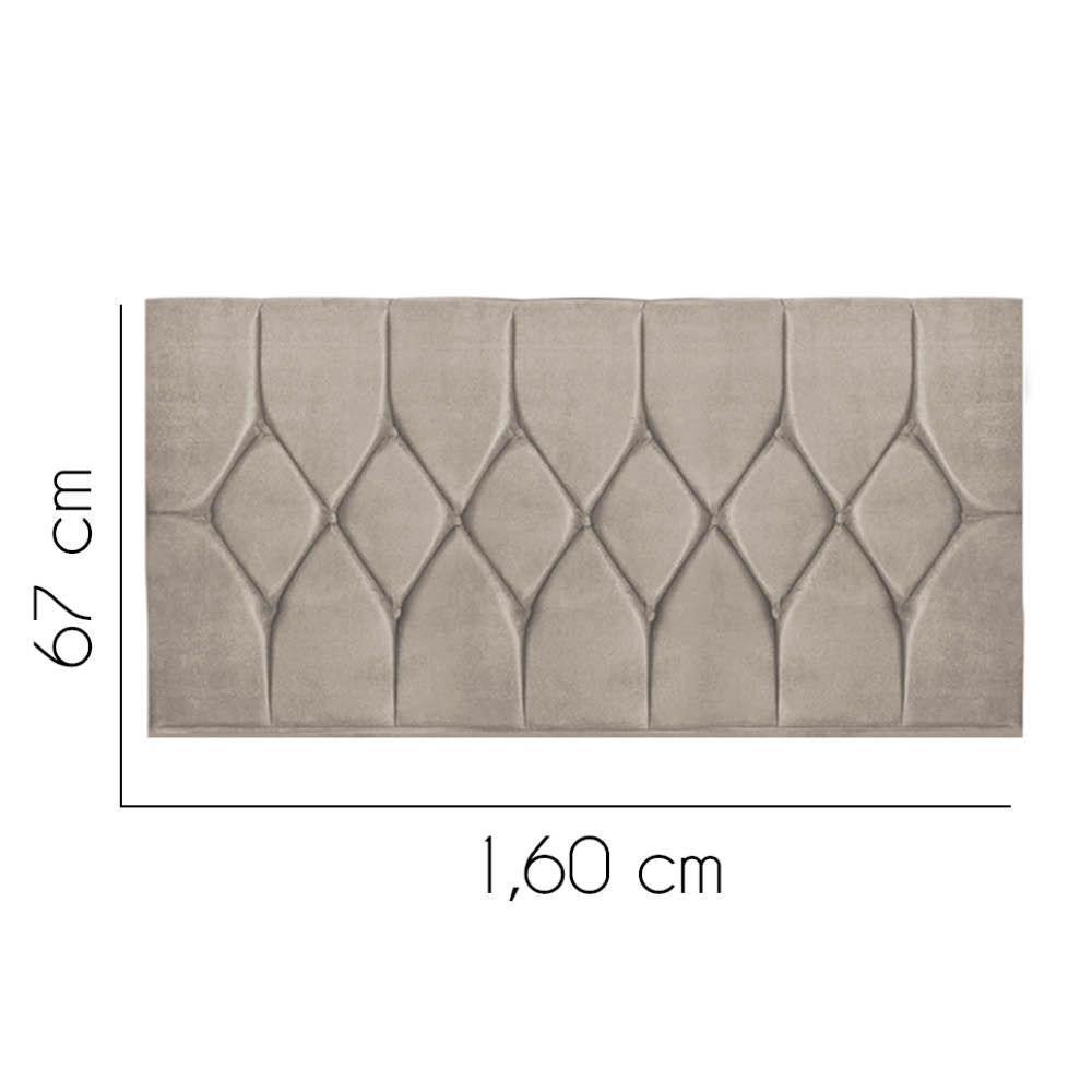 Painel Estofada Istambul Botão Capitonê 160cm Queen Size Para Cama Box Quarto Suede Bege - Gat Magazine - 2