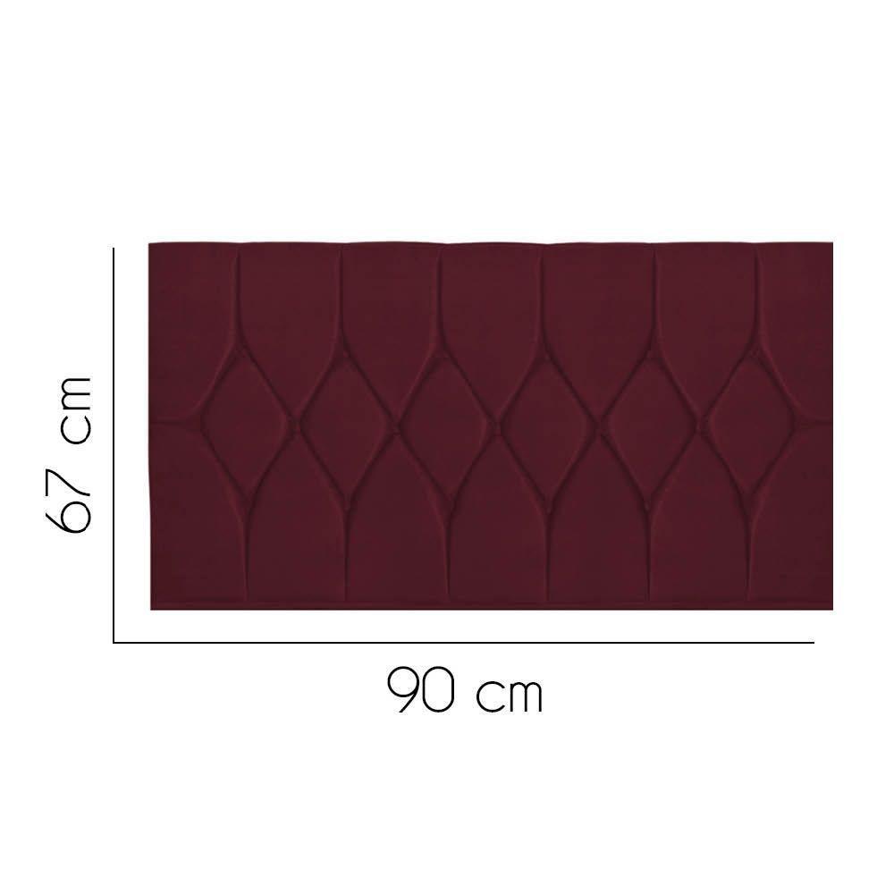 Painel Estofada Istambul Botão Capitonê 90cm Solteiro Para Cama Box Quarto Suede Bordô - Gat Magazine - 2