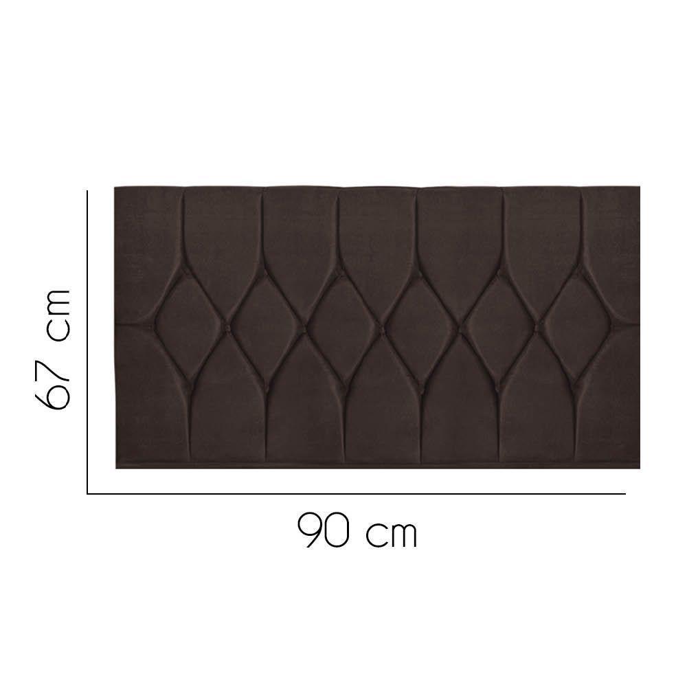 Painel Estofada Istambul Botão Capitonê 90cm Solteiro Para Cama Box Quarto Suede Marrom - Gat Magazine - 2