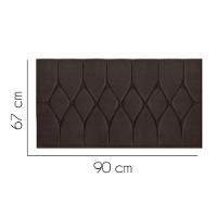 Painel Estofada Istambul Botão Capitonê 90cm Solteiro Para Cama Box Quarto Suede Marrom - Gat Magazine - 2