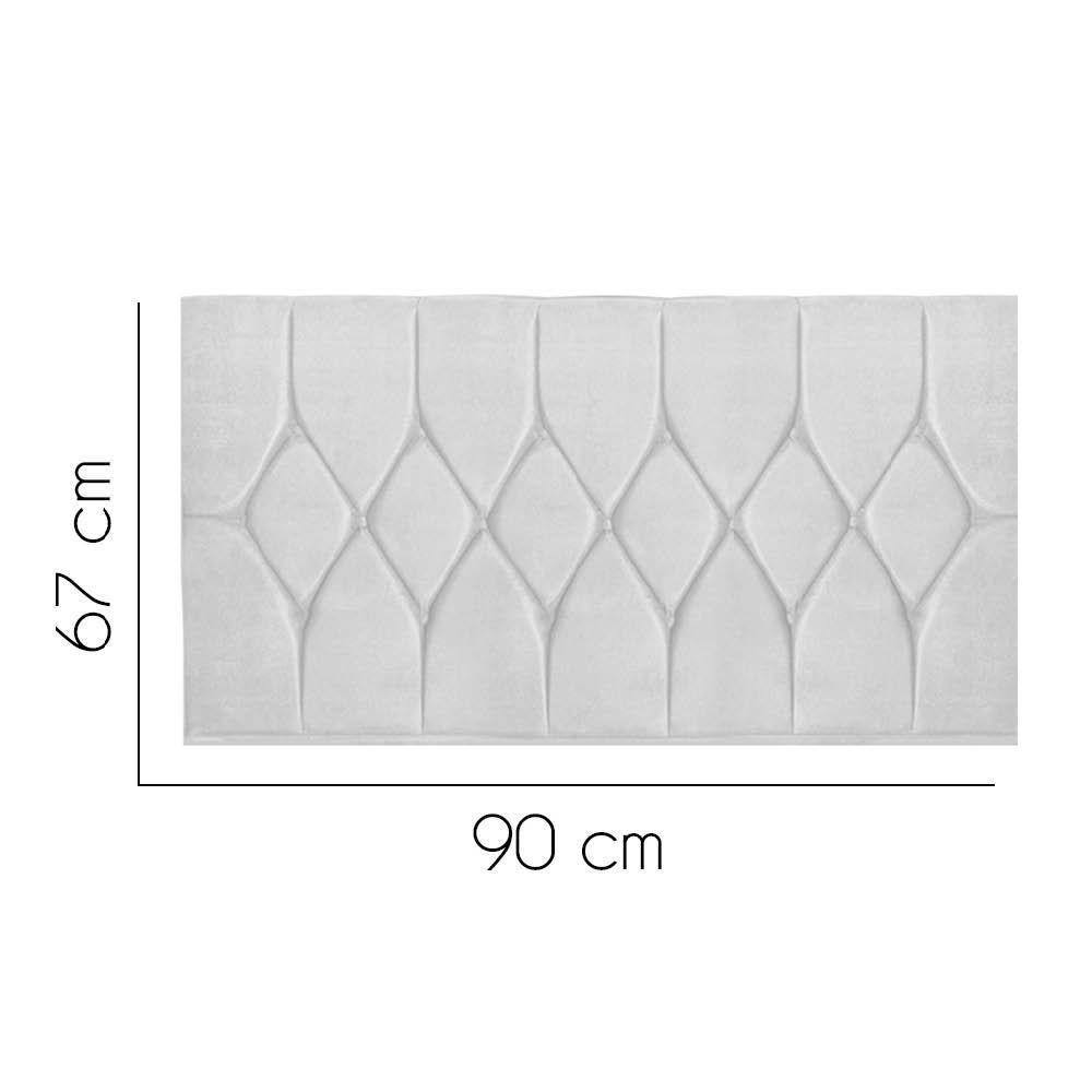 Painel Estofada Istambul Botão Capitonê 90cm Solteiro Para Cama Box Quarto Suede Branco - Gat Magazine - 2