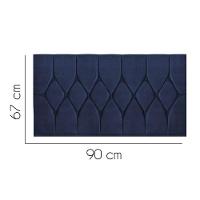 Painel Estofada Istambul Botão Capitonê 90cm Solteiro Para Cama Box Quarto Suede Azul Marinho - Gat Magazine - 2