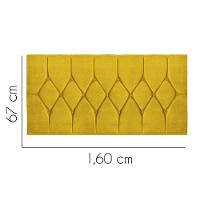 Painel Estofada Istambul Botão Capitonê 160cm Queen Size Para Cama Box Quarto Suede Amarelo - Gat Magazine - 2