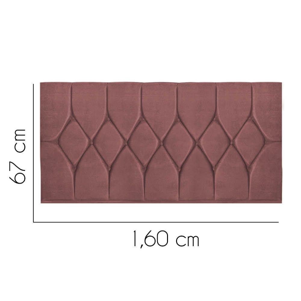 Painel Estofada Istambul Botão Capitonê 160cm Queen Size Para Cama Box Quarto Suede Rose Gold - Gat Magazine - 2