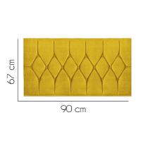 Painel Estofada Istambul Botão Capitonê 90cm Solteiro Para Cama Box Quarto Suede Amarelo - Gat Magazine - 2
