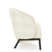 Kit 2 Poltronas Decorativa Sala De Estar Kenya Pés Em Ferro Bouclê Preto/off White G33 - Gran Belo - 2