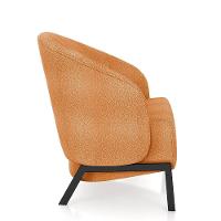 Kit 2 Poltronas Decorativa Sala De Estar Kenya Pés Em Ferro Bouclê Preto/terracota G33 - Gran Belo - 2