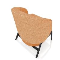 Kit 2 Poltronas Decorativa Sala De Estar Kenya Pés Em Ferro Bouclê Preto/terracota G33 - Gran Belo - 5